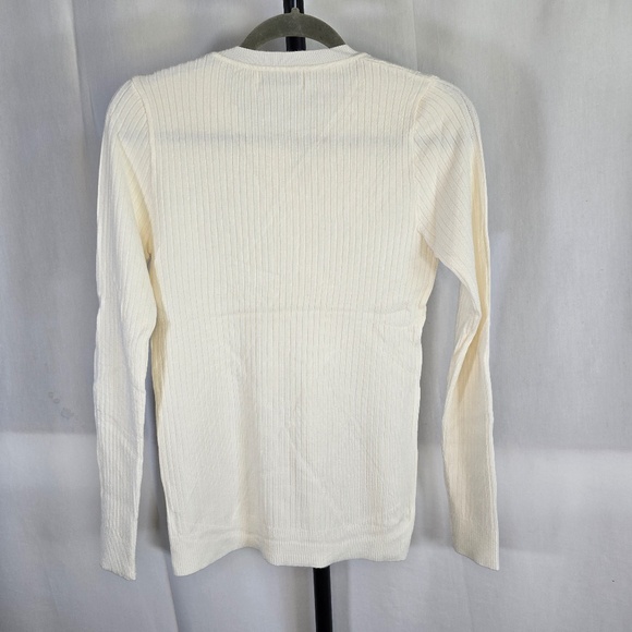Off White Soft Knit Jersey Sweater Blouse - Picture 2 of 2